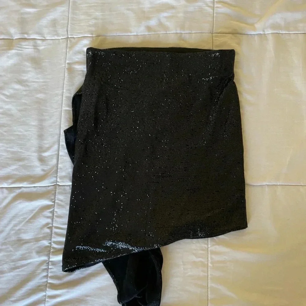 IRO Cassiou ruffle metallic mini skirt